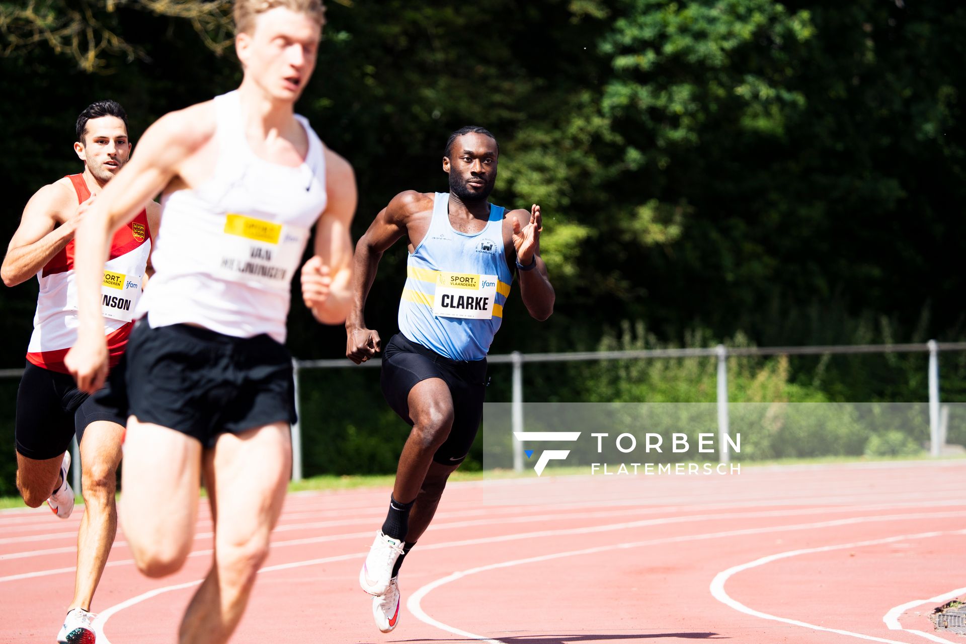 Jamal Clarke (United Kingdom) am 28.05.2022 waehrend der World Athletics Continental Tour IFAM Oordegem in Oordegem